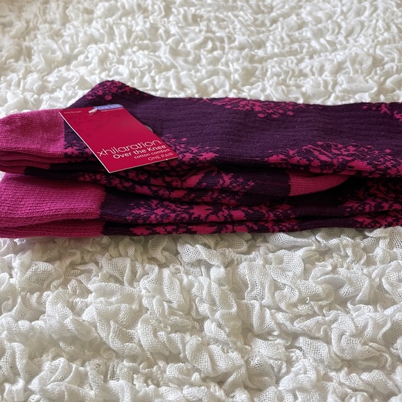 Pink & Purple Over the Knee Demask Socks - Picture 4 of 6